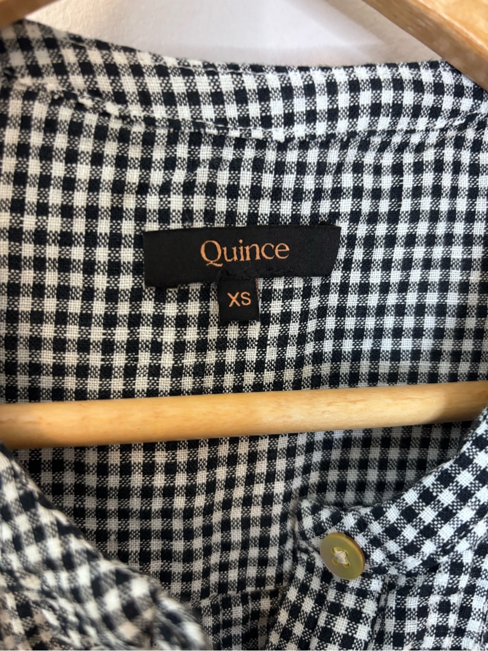 Quince European Linen Black and White Gingham Swing Dress - Picture 3 of 9